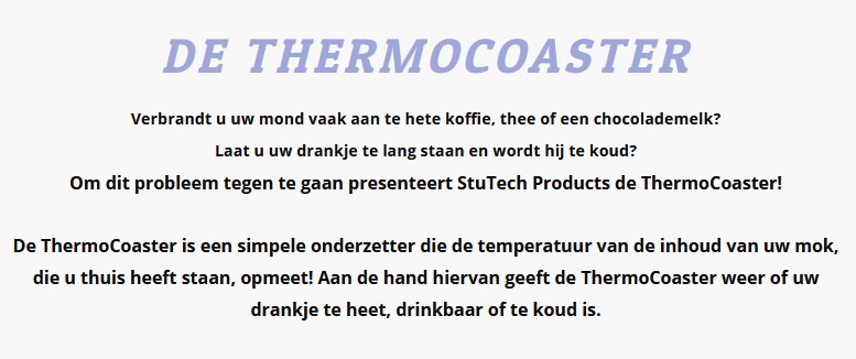 Moest toch even opzoeken wat <a href="/dehaagse/">De Haagse Hogeschool / THUAS (INACTIEF/INACTIVE)</a> <a href="/Jong_Ondernemen/">Stichting Jong Ondernemen</a> <a href="/ProductsStutech/">StuTech Products</a> binnenkort ook al weer voor een #innovatie op de (#zorg)markt gaan brengen : De #ThermoCoaster natuurlijk!  ☕️🍵