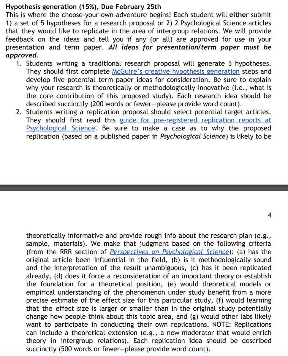 [4] About half of the class opted for the original research proposal and have opted for the registered replication.We had students carefully justify their selection of a replication for submission to the new PDR section  @PsychScience https://journals.sagepub.com/doi/full/10.1177/0956797617718802