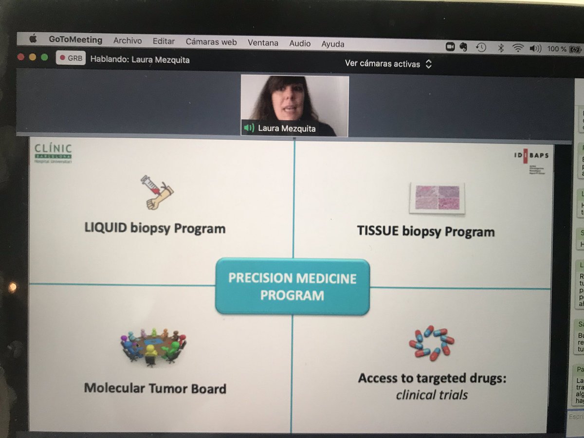 NReguart's tweet image. Laura Mezquita @LauraMezquitaMD @clinic hablando en directo de biopsias liquidas en cancer de pulmon #codinglungcancer