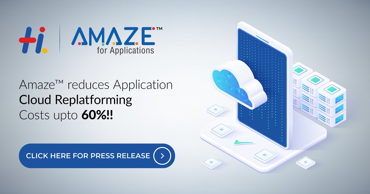 HexawareGlobal's tweet photo. Hexaware’s Amaze™ a panacea for legacy application transformation. Move your monoliths in just 4-6 weeks. https://t.co/78co7UKeKP
#cloudreplatforming #cloudmigration #pressrelease #amaze #automate #replatforming https://t.co/DnGeAvbBmb