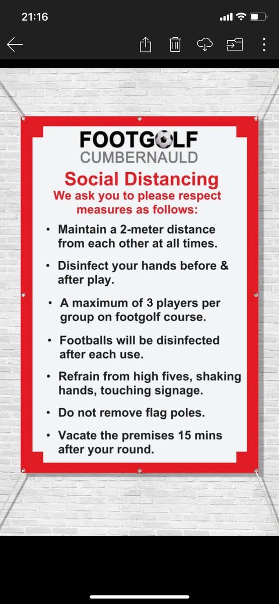 FGCumbernauld's tweet photo. NEW Social Distancing Measures in place from Friday 29th May. https://t.co/ScDuYIwJSk