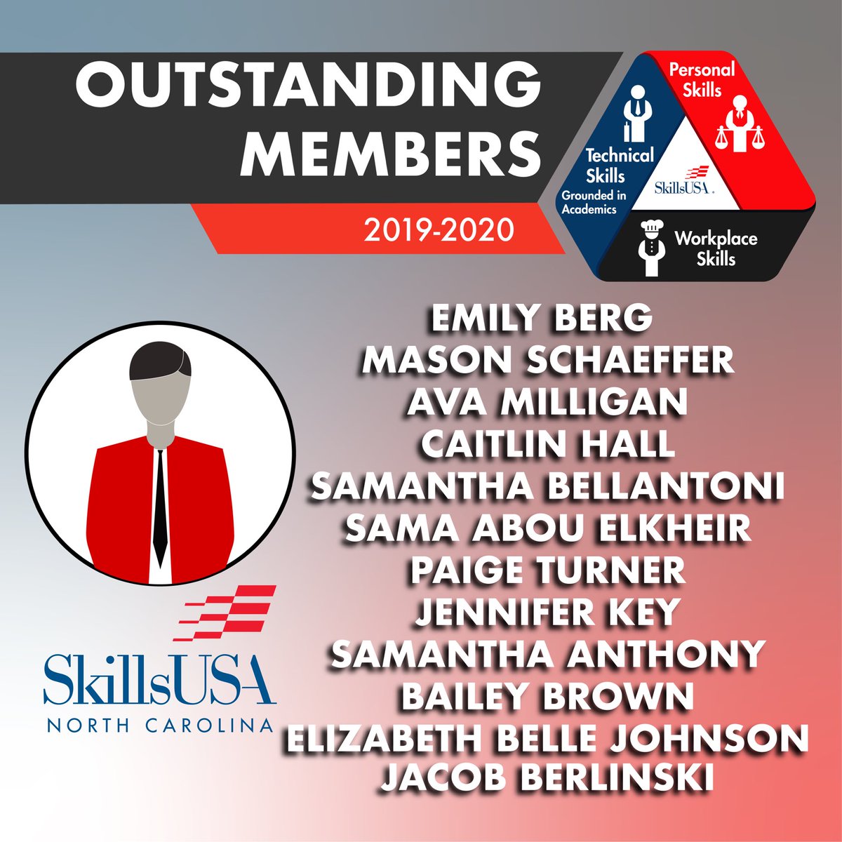 Please join us in recognizing our Outstanding Members for the 2019-2020 school year!