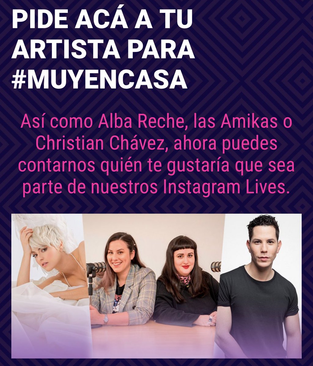 YerkoDanilo's tweet photo. RT / A diario me llegan DMs pidiéndome a sus artistas para entrevistarlos en #MuyVesta. 

Si quieres ver a tu #MuyFav en un IG live #MuyEnCasa, felices te leemos acá: 

https://t.co/wGtBFTR6zc ☺️✨🙌 https://t.co/bRDEDvEG8J