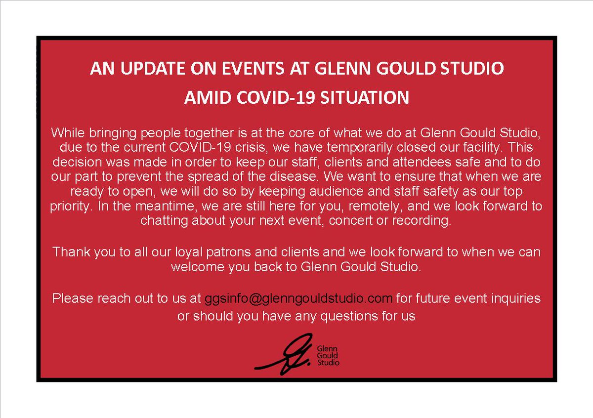 We hope everyone is staying safe during these times. Please see attached for our latest announcement in regards to COVID-19.