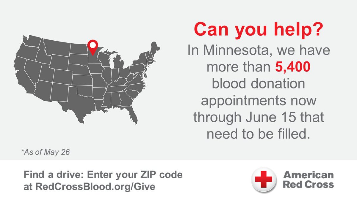 RedCrossBloodNC's tweet photo. With thousands of unfilled blood donation appointments in Minnesota in the coming days, we urgently need donors to schedule appointments to prevent another shortage like the one at the onset of the #COVID19 pandemic in March. Book now: https://t.co/yFfmNLaLvC #mnredcross https://t.co/AQzEhJe3MP