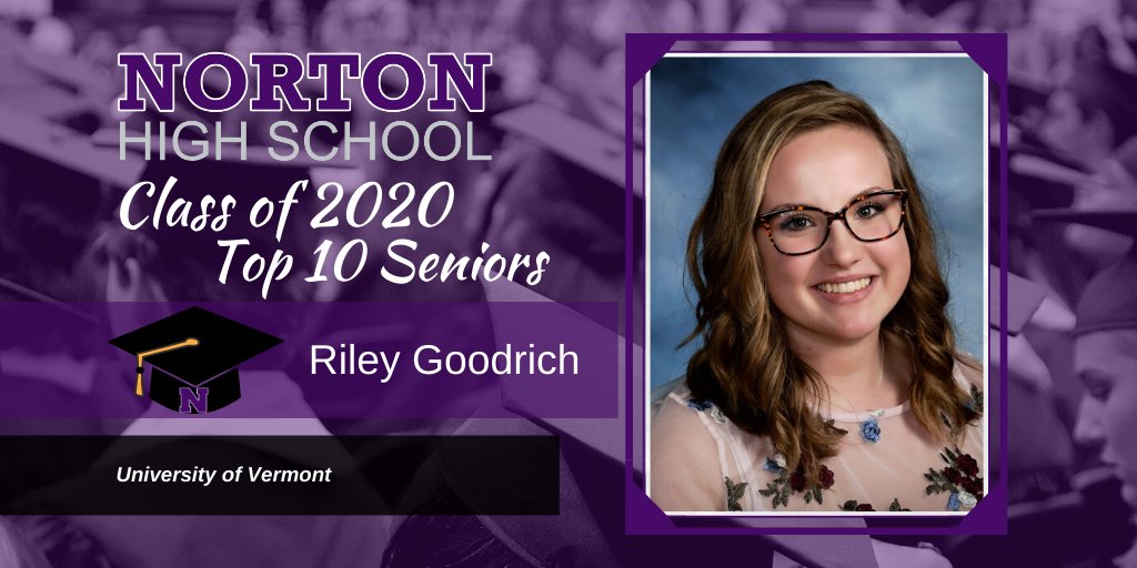 Join us in celebrating our Class of 2020 Top 10 Seniors! Today's Senior is Riley Goodrich. In the fall Riley will be attending the University of Vermont. Congratulations Riley! 🎓🎉 #ClassOf2020 #LancerPride #NPSPride