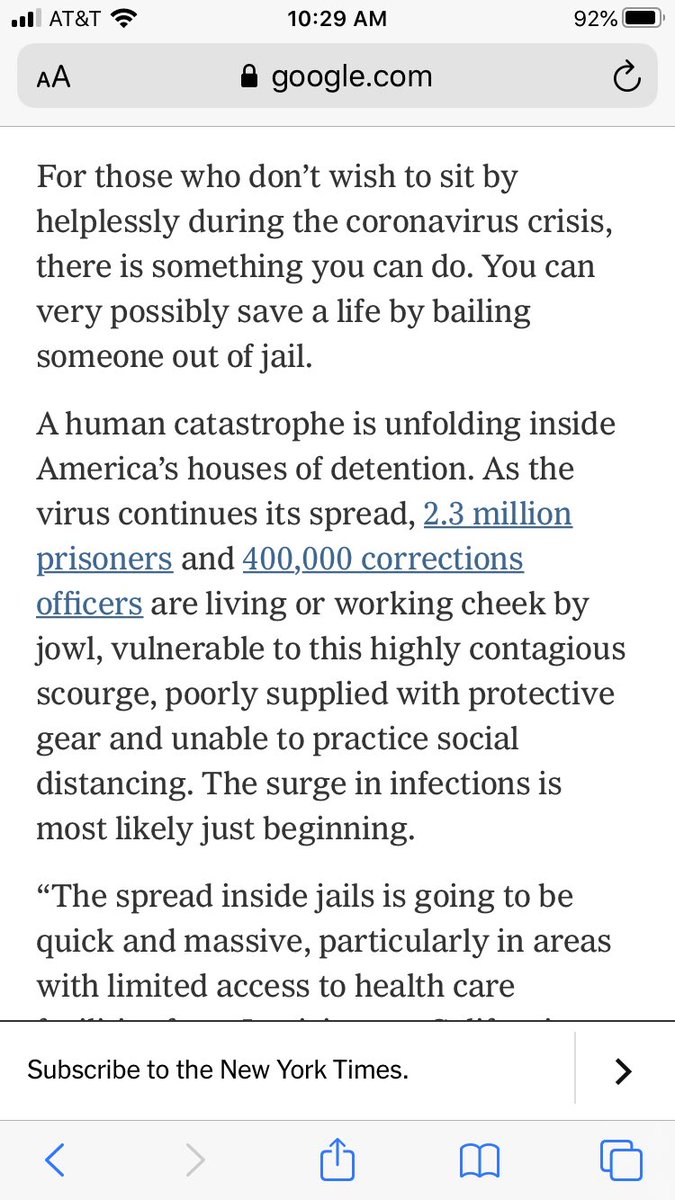 Btw: I realized today that mass incarceration has been a big part of the US coronavirus problem, but not for the reason we expected. It’s not that prisons have turned into “tinderboxes of death,” as hysterics like  @nsbarsky predicted when they begged for criminals to be freed...