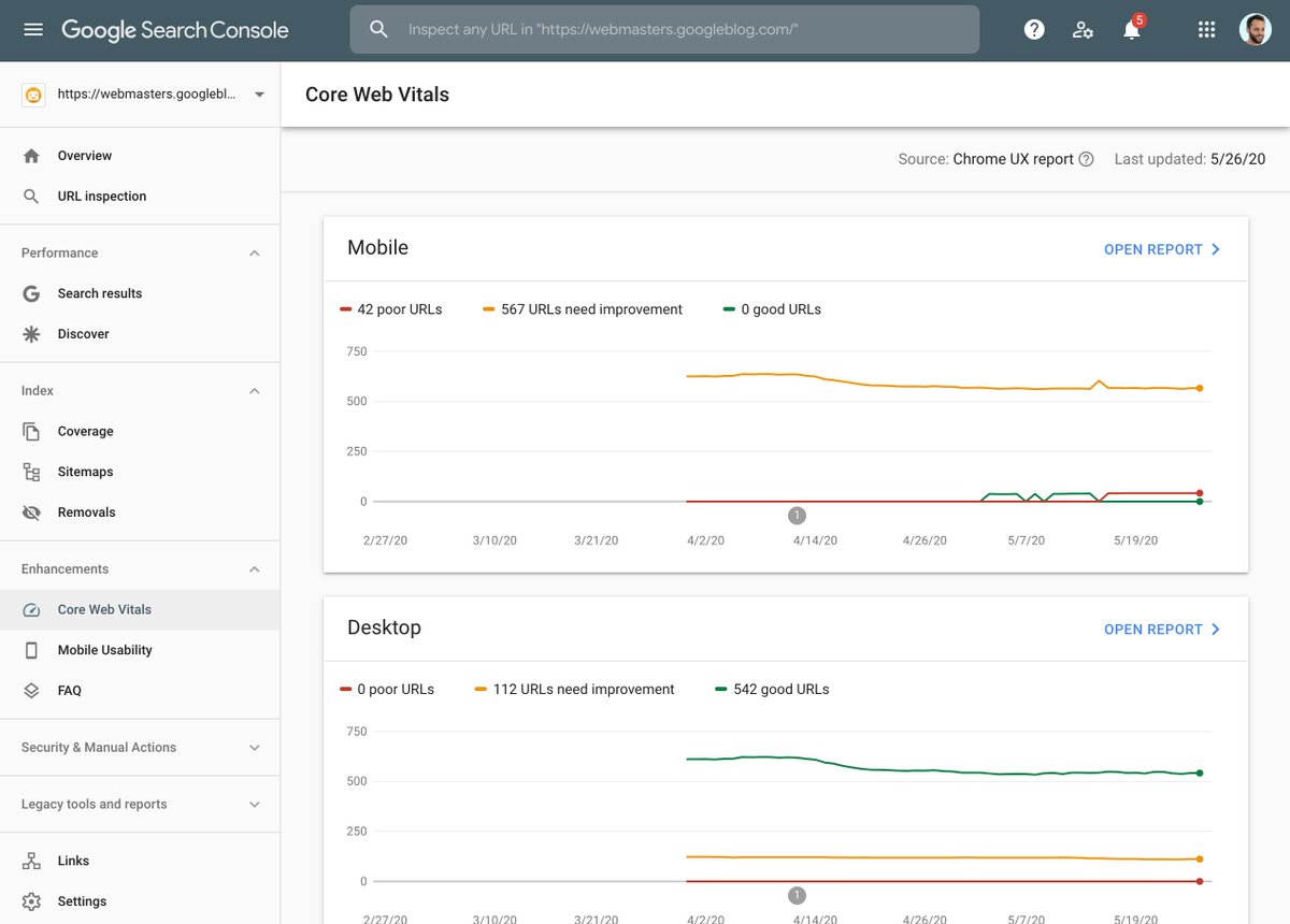 Update to Search Console 👉 the Speed report is now the Core Web Vitals report! Read more about it at support.google.com/webmasters/ans… or open the report and roll your sleeves up! 💪 search.google.com/search-console…