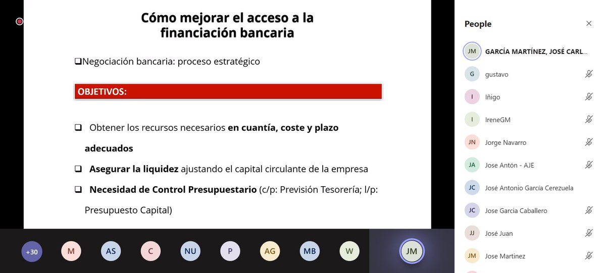 "Financiación y consideraciones prácticas para emprendedores y startups tecnológicas en tiempos de #Covid_19" 

Nuestro compañero <a href="/jcgmrt/">José Carlos García</a> nos ha presentado las "Alternativas financieras actuales, ayudas para EIBTs y consejos de negociación bancaria para EBTs"