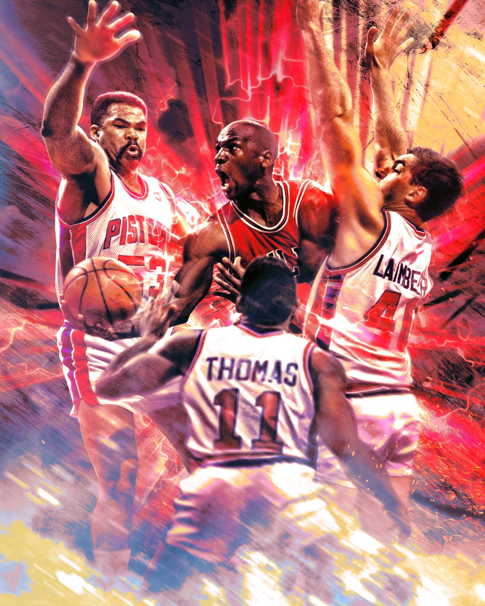 chicagobulls's tweet image. OTD in ‘91, we swept Detroit in the ECF 🧹