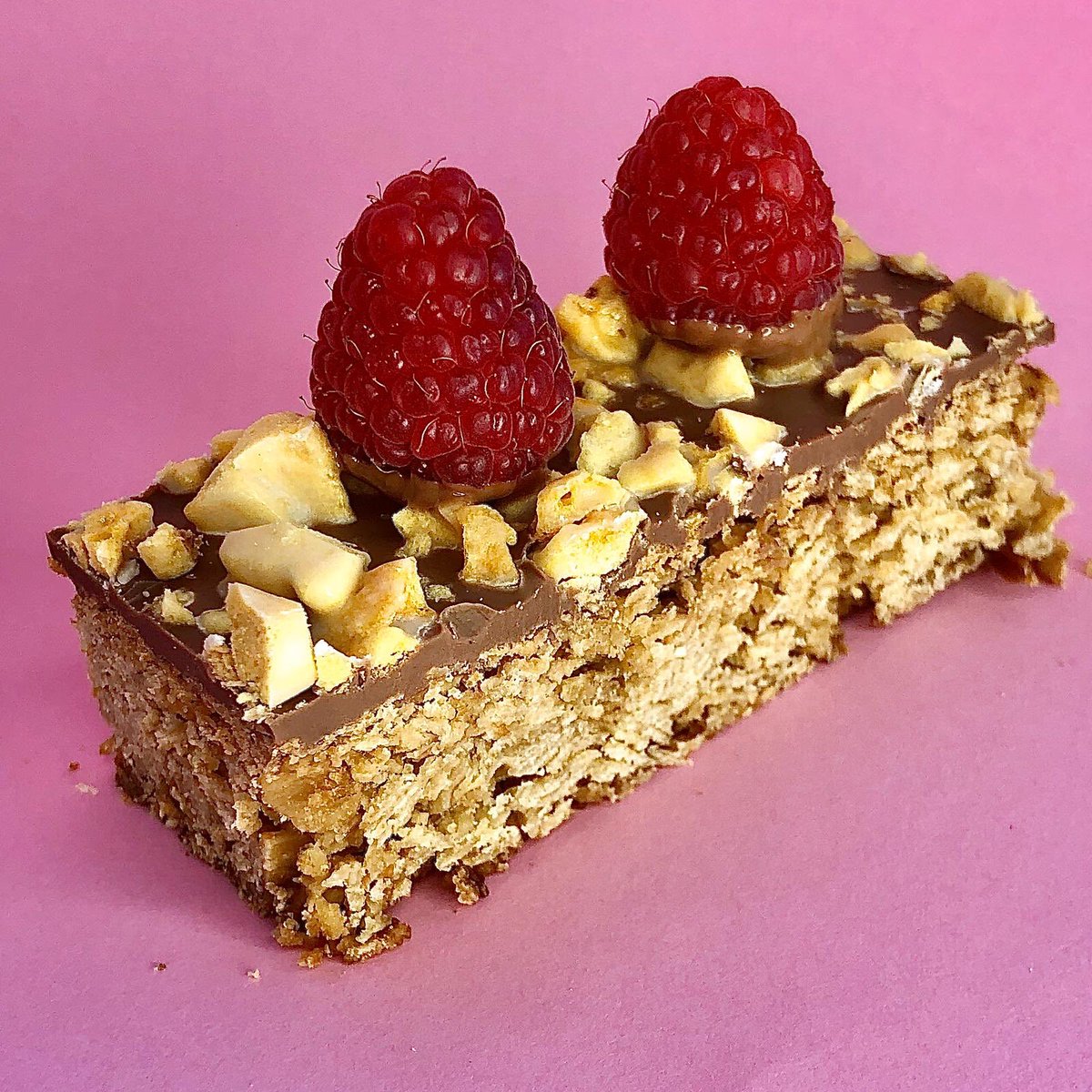 6. Raspberry & Honeycomb Flapjack