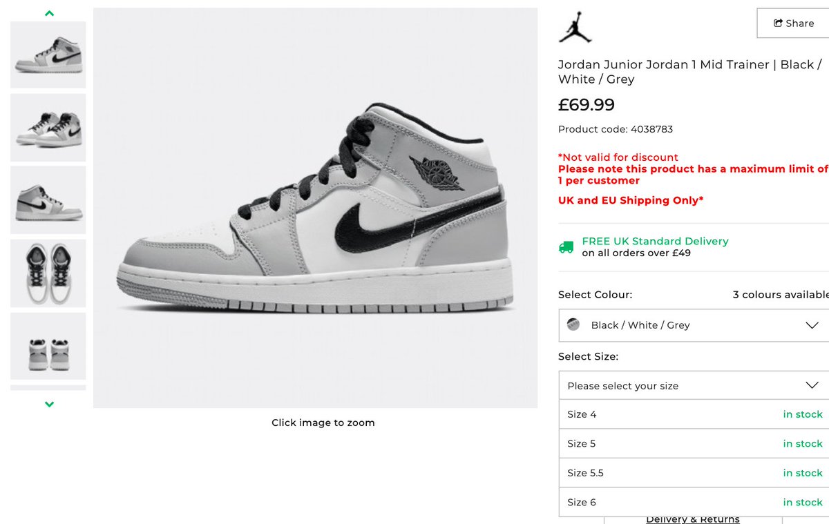 jordan 1 mid smoke grey gs