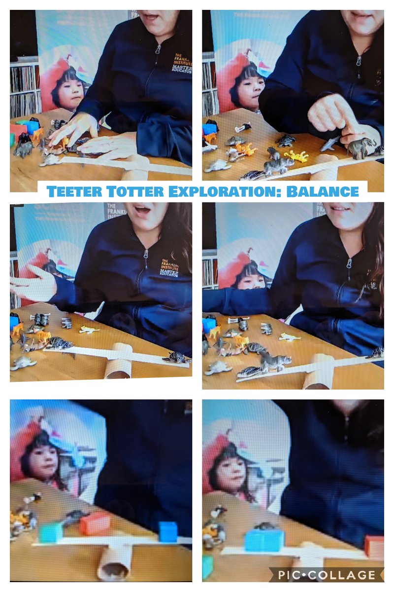 MissMcEleneyK's tweet photo. Thank you Tara from @TheFranklin for providing an  interactive science &amp; stories live virtual program about 'balance' to our K scientist @ChpsTweets. Building a teeter totter &amp; exploring balance was so much fun! #distancelearning #WC2theCore @CherryHillSTEM #FranklinatHome https://t.co/HGNsrL5pDX