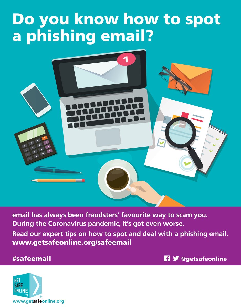 CoventryBS's tweet photo. Be on your guard for emails offering vaccines, home testing kits, facemasks, hand sanitiser, tax refunds and other Coronavirus-related subjects. They’re probably fake. Learn more about #safeemail at https://t.co/81jwKMJS0v https://t.co/Dwyd9p5K8S