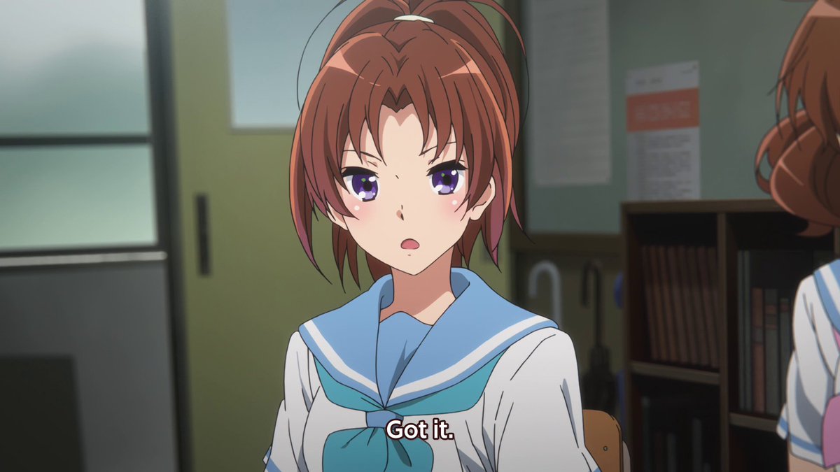 Natsuki starts to become more sociable by talking with Kumiko, taking an interest in her activities, and we see her helpful side when she shuts Kumiko up when Asuka is pissed. Her determination to improve and play more confidently as well is a far cry from how she was initially.