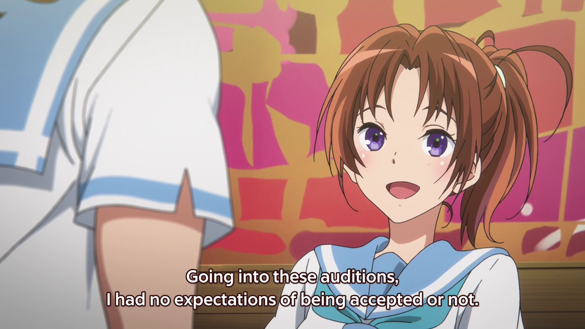 Natsuki is very accepting and honest with herself, she completely understands that her one year of playing the euphonium isn't enough to get her through the auditions. She's under the belief that talent should precede seniority, and her awareness of this shows she's mature.