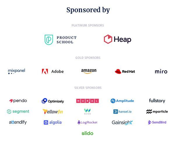 productschool's tweet photo. #ProductCon is proud to be sponsored by

@heap 
@mixpanel 
@RedHat 
@MiroHQ 
@pendoio 
@Optimizely 
@MURAL 
@Amplitude_HQ  
@fullstory 
@segment 
@waymo
@hansel_io 
@mParticle 
@YellowfinBI 
@LogRocket
@sendbird
@algolia
@gainsightHQ

Get ready for the show to kick-off! 🚀 💥 https://t.co/FeRBV9JetI