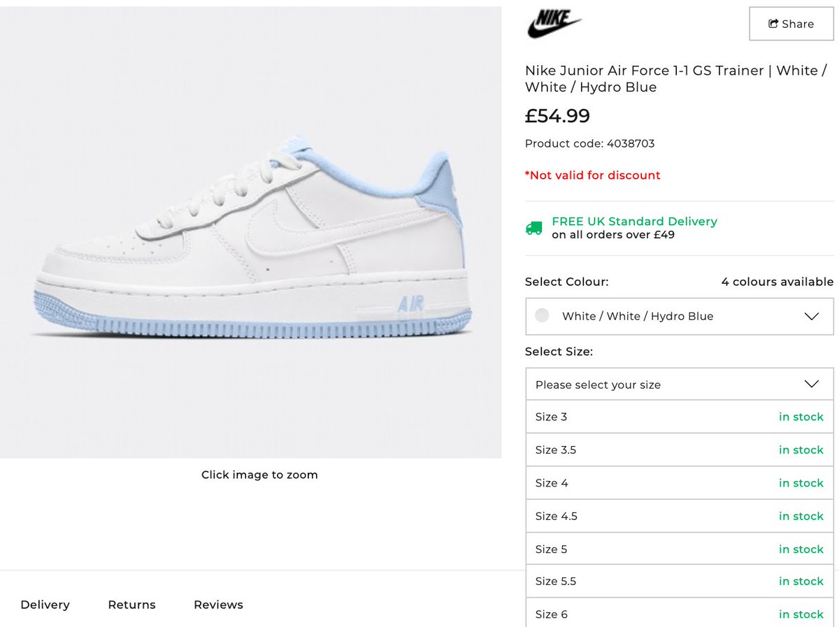 nike air force 1 junior hydrogen blue