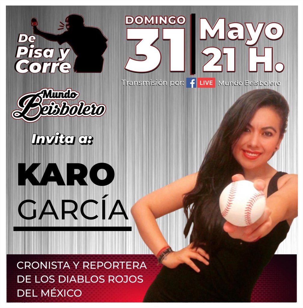 laKaro_gc's tweet photo. Les comparto que recibí la invitación para formar parte de un panel de mujeres para platicar y debatir sobre beisbol este domingo a través de FB Live. Ojalá nos puedan acompañar.⚾️ https://t.co/tbxKnmgRNP