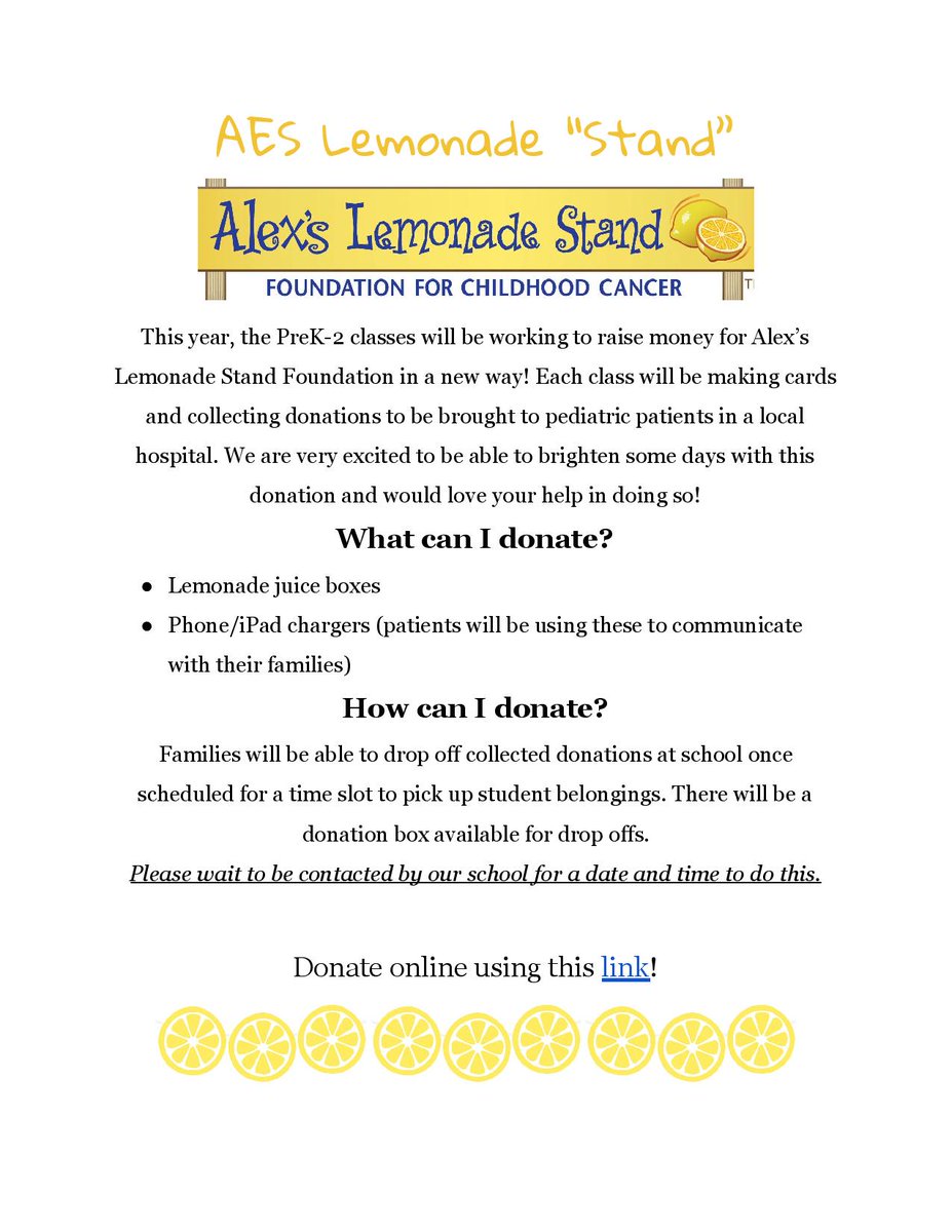 AvonTigers's tweet photo. AES Lemonade "Stand" - Donate Here: https://t.co/4zjVxv3t5V https://t.co/CT1iWRrKZj