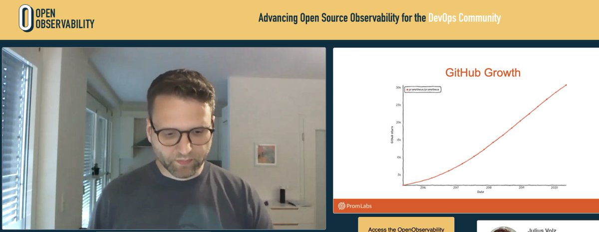 horovits's tweet photo. impressive adoption of #prometheus #opensource, shared by @juliusvolz  on #openobservabilityconf 
#telemetry #metrics #devops https://t.co/ftiCAFQ8UH
