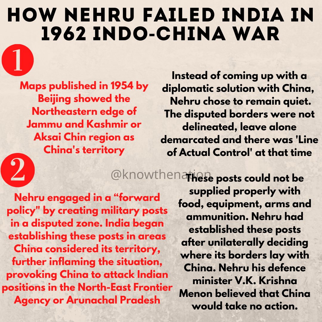 What happened next is historyInstead of diplomatically confronting China Nehru remained silent & set up the ‘forward policy’ of creating military posts at posts that China considered its territoryIndia lost Sino-Indian war of 1962 owing to Nehru's tactical military blunders