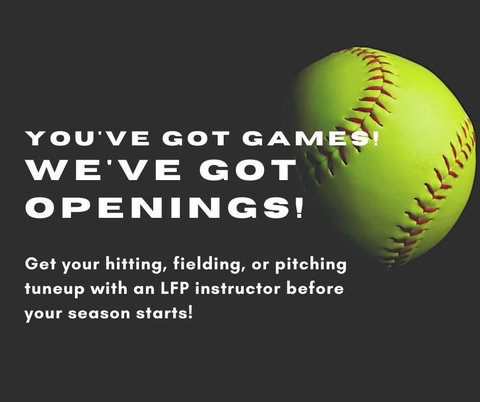 Wanna show up to your first practice RUSTY???  Or show up READY!!! We've got a few openings left this week to get a tune up in! Check out all of our upcoming availability here: leffewfastpitch.com/scheduling