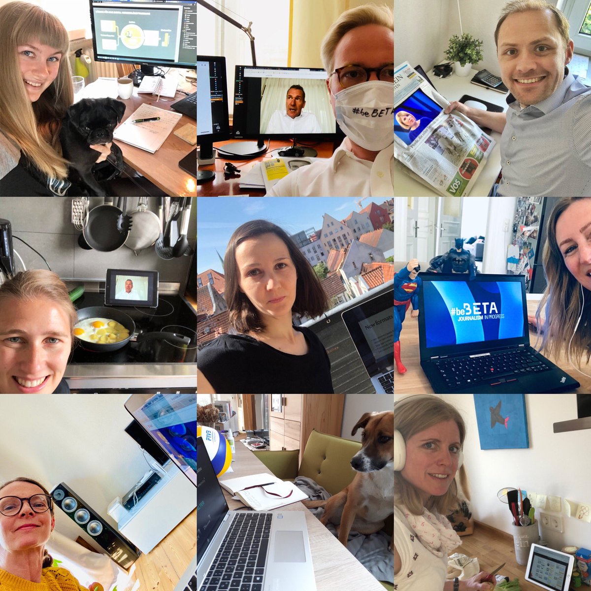 hannah_suppa's tweet photo. Wie toll das mit Euch war bei der #beBeta2020! Wir haben zwar nicht zusammen, aber gemeinsam über „Journalism in progress“ nachgedacht. Danke fürs Dabeisein - und für diese Einblicke in Eure Konferenzräume ❤️🚀 https://t.co/UG85Px85dY