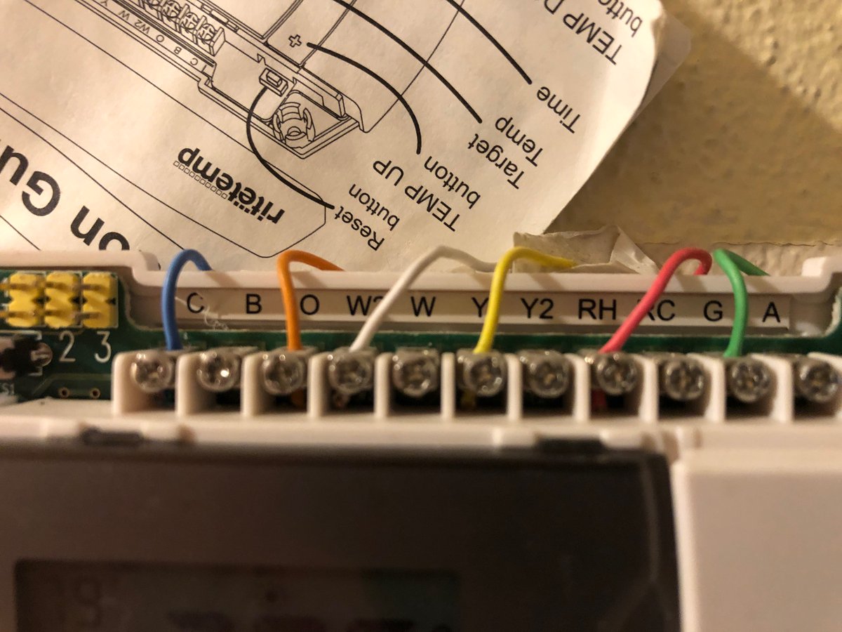 markconfer's tweet photo. @ecobee Serial:  521764213997,  mconfer@cfl.rr.com  I installed the wires exactly in these section in the ecobee and it wouldn't acknowledge the G wire.  I pushed it manually and then continued.  The system then went through the start up and seems to be working normally. https://t.co/lQ8q6tOkrh