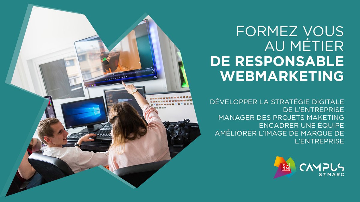 Vous souhaitez manager une équipe marketing et développer la stratégie digitale d'une entreprise ? Formez vous au métier de Responsable Webmarketing ! bit.ly/dossiermscm