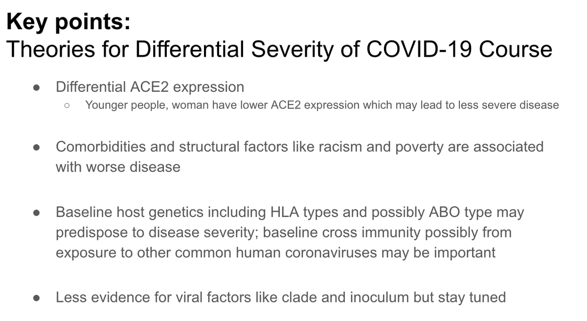 Key points on theories for differential severity shown here