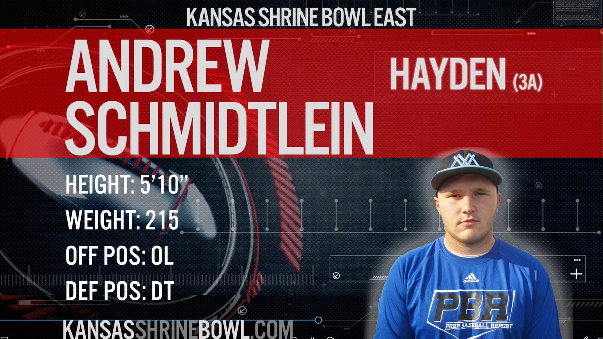 Our 2020 <a href="/KSShrineBowl/">Kansas Shrine Bowl</a> featured player of the day is <a href="/AndrewSchmidt96/">Andrew Schmidtlein</a> from Hayden Catholic High School! Congrats to Andrew and all of the #EastSquad All-Stars!  Player Features Powered by @MammothTurf #MoreThanAGame #ForTheKids