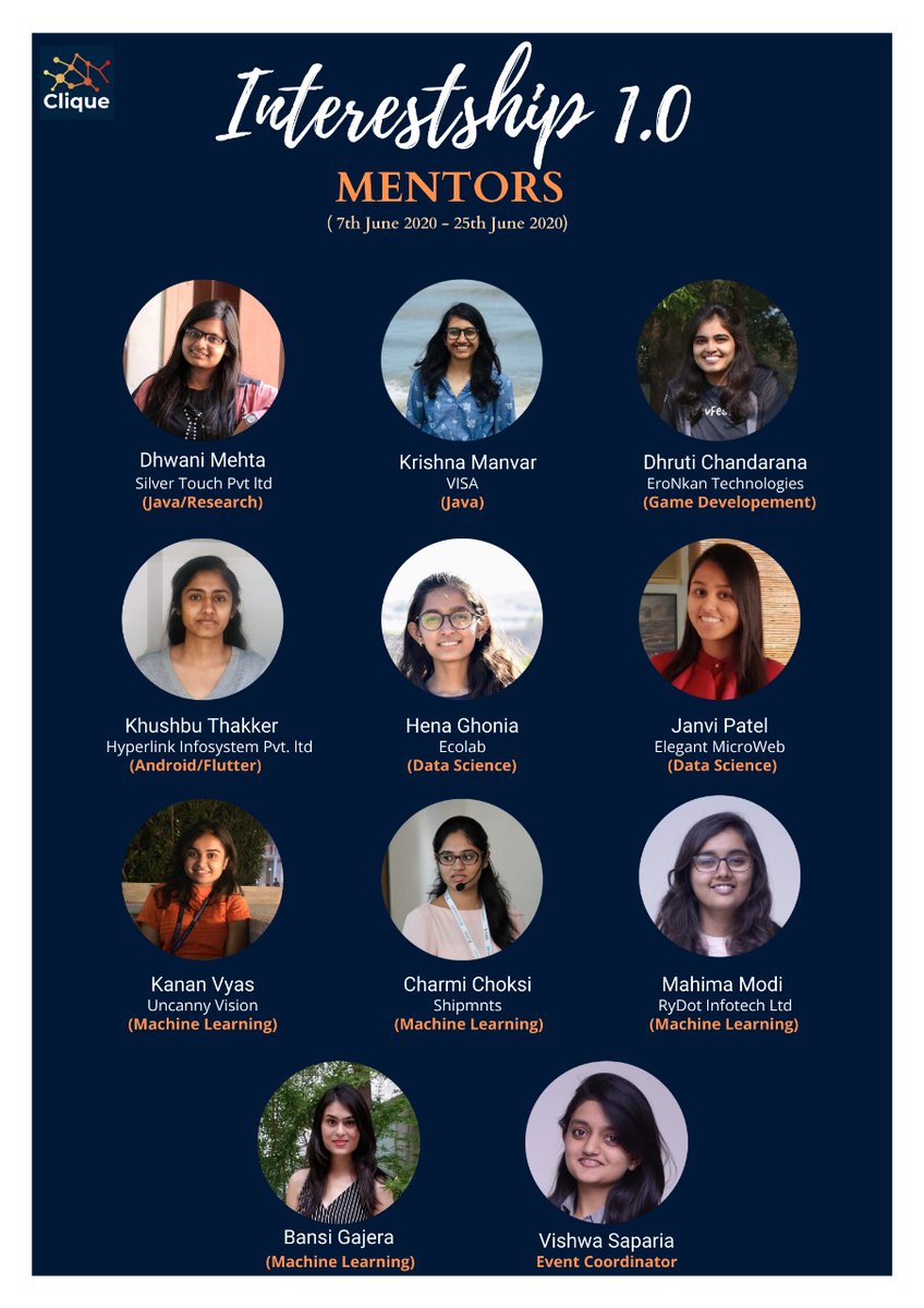 clique_org's tweet photo. We're glad to announce our first team of members for Interestship 1.0.  
The registration link is here if you haven't registered:  https://t.co/ycz239RyAb

Deadline is 31st May!

#womeninSTEM #womenwhocode #WomeninTech #developerscommunity #womencommunity https://t.co/Myi3Y1Vqe7