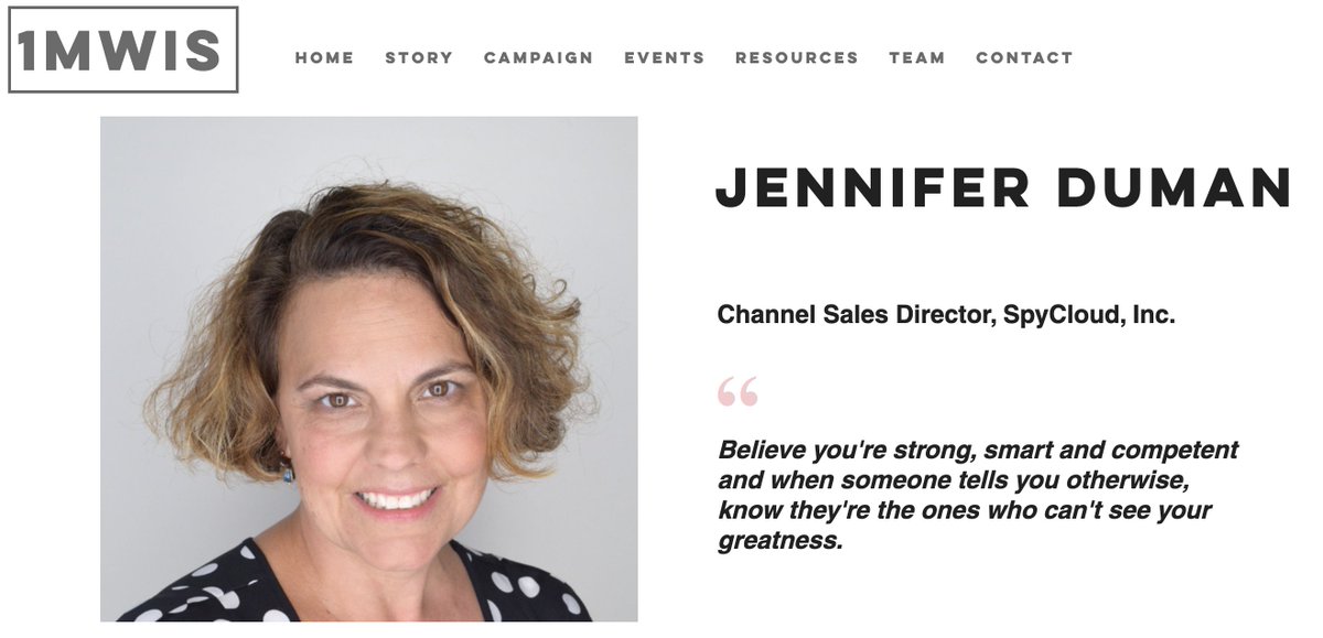 THREAD 6/100Welcome Jennifer Duman - a channel sales director - who's building an indirect reseller channel for a cybersecurity startup. She reminds us that no one can make us feel something without our permission & we 100% agree!Ft & thx  @jduman http://www.1mwis.com/profiles/jennifer-duman