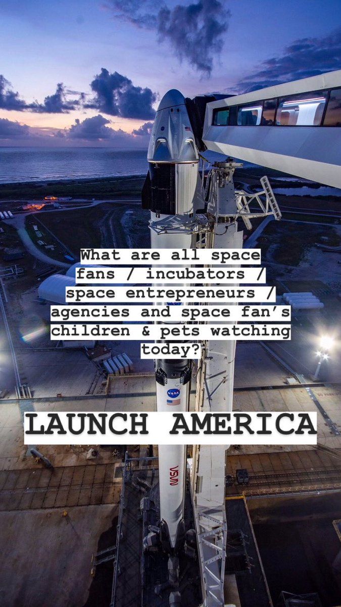 We are all watching and we can’t wait! #LaunchAmerica <a href="/NASA/">NASA</a> <a href="/SpaceX/">SpaceX</a>