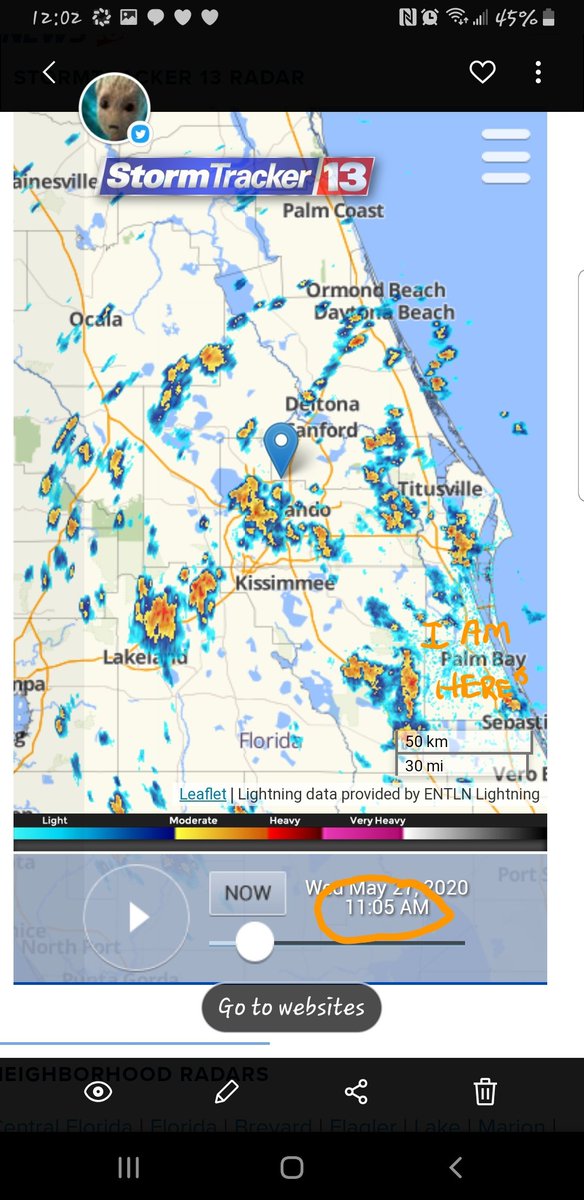 Fast moving storms with heavy lightning for the  @SpaceX launch today