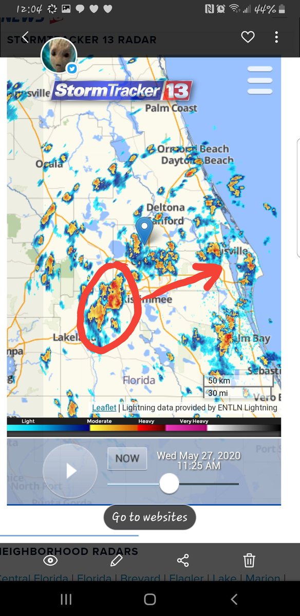 Fast moving storms with heavy lightning for the  @SpaceX launch today