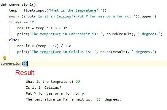pythonlife1's tweet image. A simple #python #code to convert temperature.
#pythonprogramming #tutorial
More here:
bit.ly/36AcaYb