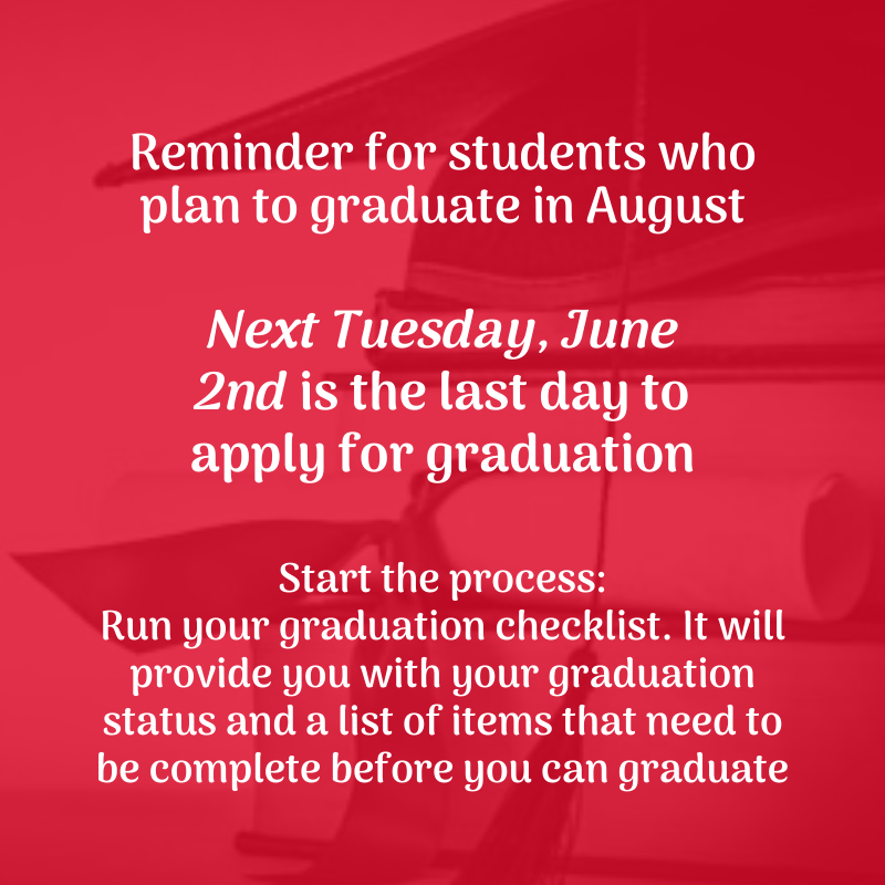Only one more week to apply for graduation. Run your graduation checklist now and get more information about the application process: grad.uc.edu/student-life/g…