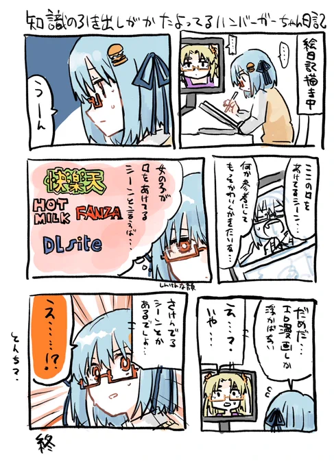出来た。知識の引き出しが偏ってるハンバーガーちゃん日記が。 