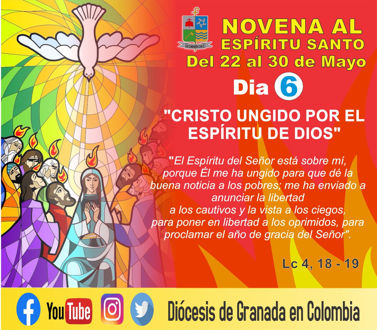 No olviden nuestra cita Hoy a las 5:30 pm
✅✝️ NOVENA AL ESPÍRITU SANTO ✅✝️

'CRISTO UNGIDO POR EL ESPÍRITU DE DIOS”

Trasmisión en vivo Emisora Ondas Don Bosco 89.3 fm y Facebook Live Diócesis de Granada en Colombia

#YoComunicoEsperanza #DiocesisDeGranada #OndasDonBosco