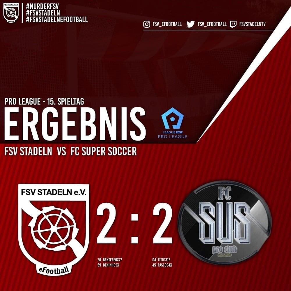 fsv_eFootball's tweet photo. 🔴⚪ #Unentschieden in der https://t.co/2NKGYSMZB0 ⚪🔴

🏆 https://t.co/2NKGYSMZB0 Liga 2 | 15. Spieltag
🆚 FC SuperSoccer Pro Club
⚽️ 2:2 (1:2)
🖥 https://t.co/9TNE5uRMRo

#fsvfamilie #nurderfsv #BleibtsDahoam #WirZockenFürEuch #stayathome #bleibtZuhause #eSports #eFootball https://t.co/TjpBDsXWqC
