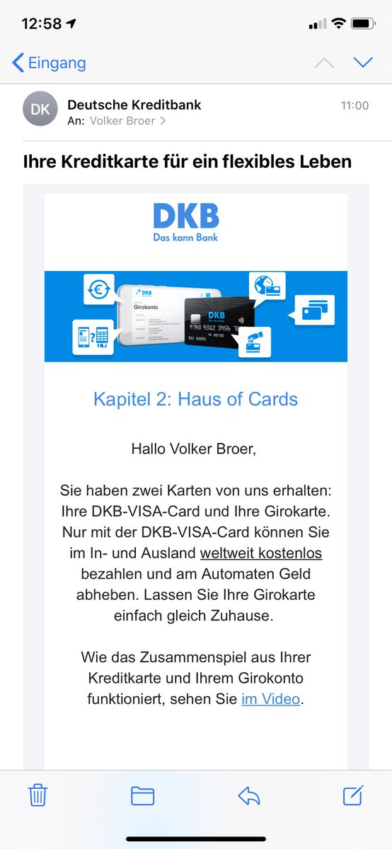 VolkerBroer's tweet photo. Hey @DKB_de, coole Einordnung wie ich die Karten priorisieren soll ;-) #VisaFirst #GirocardSecond @DKB_RegTech @MPetzold_ https://t.co/aEaUY1TAsN
