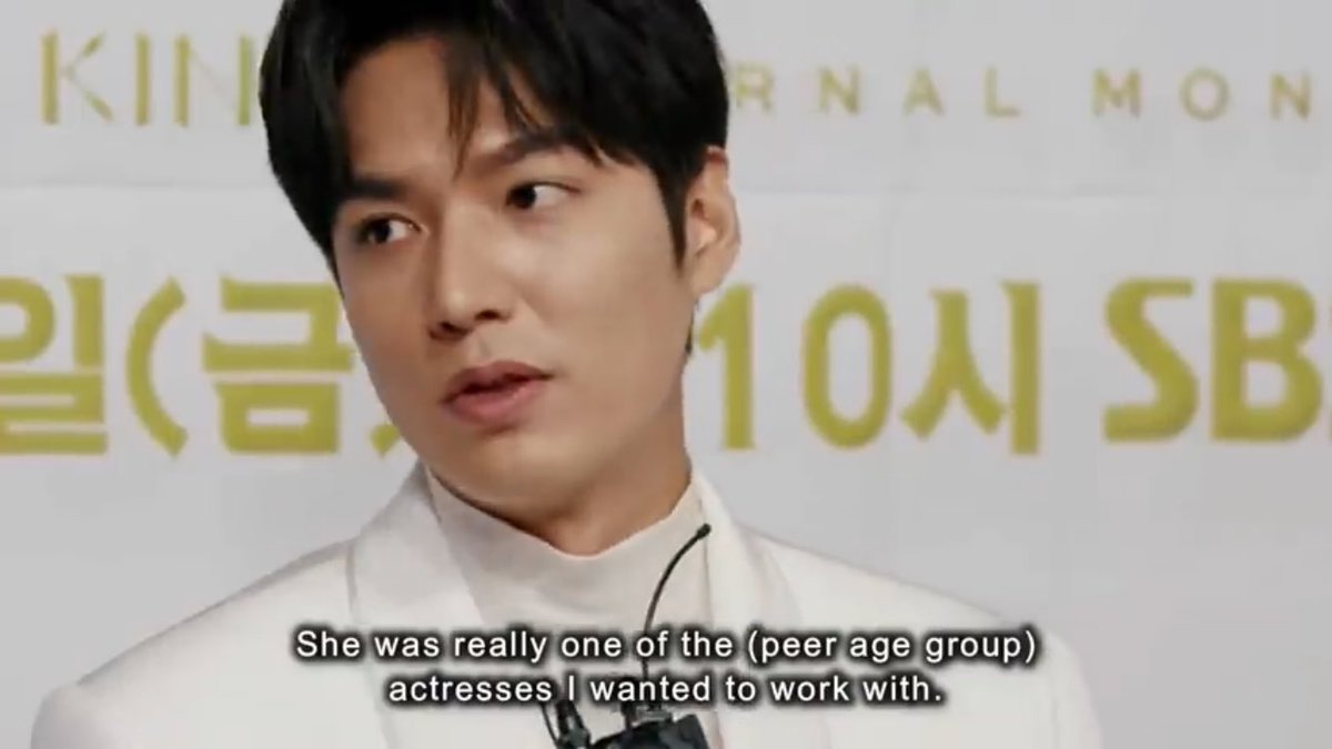 lee min ho didn’t lie when he said that.  it is really obvious that he is happy to work(be) with kim go eun. look at him... smiling because of her cuteness.  #KimGoEun  #LeeMinHo  #TheKingEternalMonarch