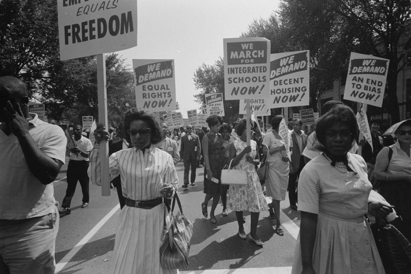 Ive been thinking about what we’ve come to know about dress + protestDuring the civil rights marches we dressed in a polished manner to show/justify our humanity. Fast forward, the fall out of that is respectability politics + real consequences for those of us who look “diff”