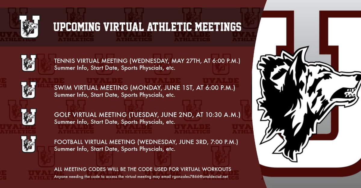 Virtual meeting code will be the code used for virtual workouts.