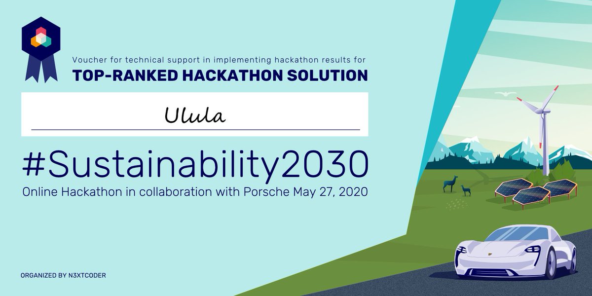 N3XTCODER's tweet photo. Congratulations to @Ulula4good for being the top-ranked solution of today's #Sustainability2030 Hackathon with @Porsche!
Congrats for the achievements also to No. 2 (Modum) and No. 3 (@vostelvolunteer).
👏 to @prewave, @ReDISchool & LaSabla!
@nextvisions
#Hack4ESG #tech4good https://t.co/WtZKF7Lpvv