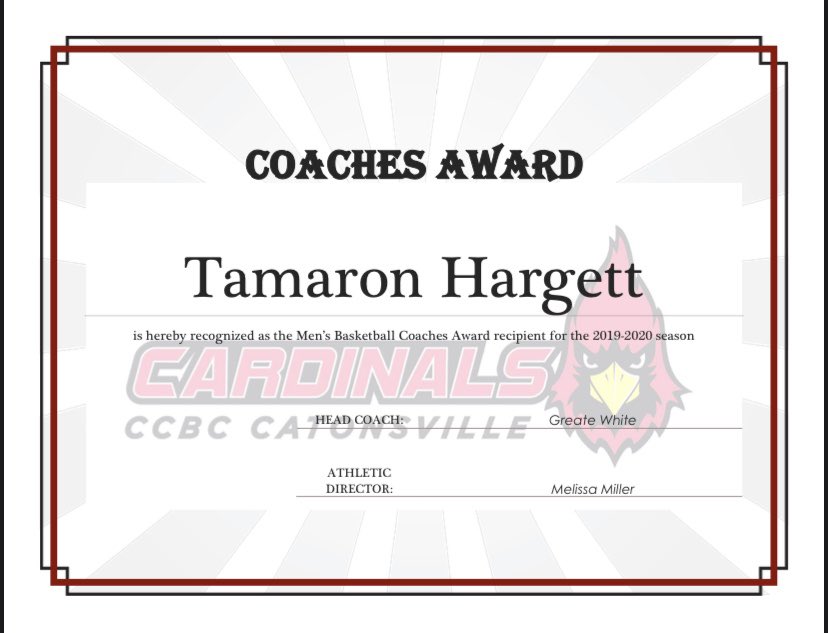 CCBCCardsSports's tweet photo. MEN’S BASKETBALL 🏆

Let’s congratulate our men’s basketball MVP, John McNeal (@officialdajon23), and the coaches award recipient Tamaron Hargett! https://t.co/kKtrIeHFMb
