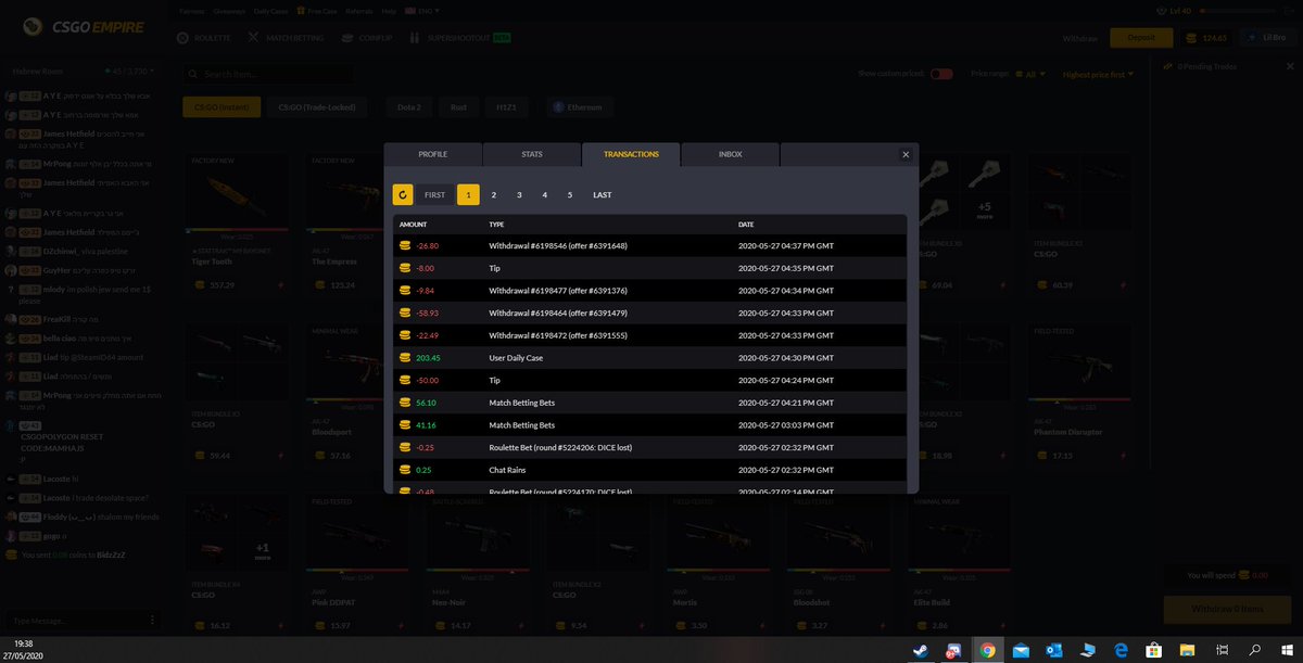 Alive4play's tweet photo. @CSGOEmpire I HAVE JUST GOT THE TIGER THOOTH FROM THE DAILY CASE LEVEL 40 WHAT THE HELL!! https://t.co/xhaO72Syil