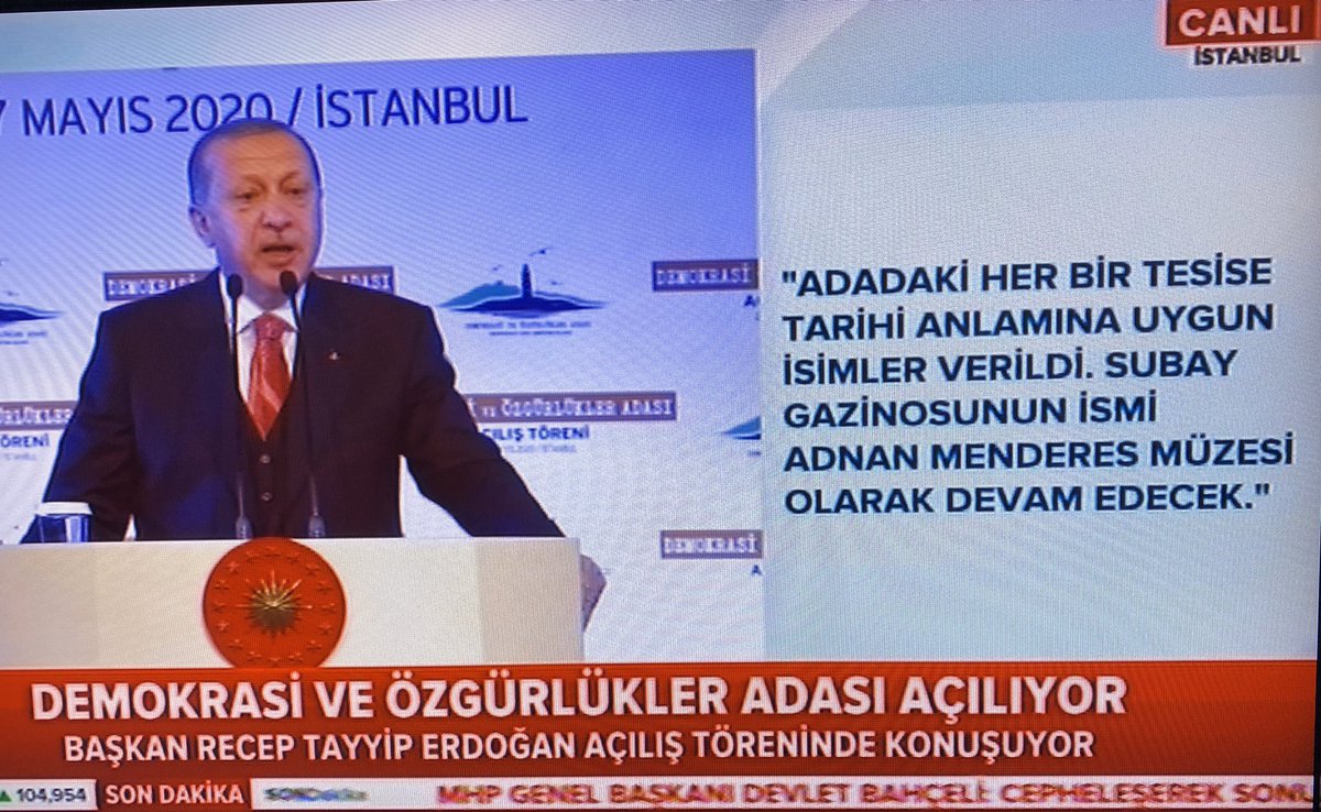 SN CUMHURBAŞKANIMIZ DEMOKRASİ VE ÖZGÜRLÜKLER ADASINI AÇTI. TARİHİ KONUŞMASIYLA DARBECİLERE DERSLER VERDİ. DEMOKRASİYE SAHİP ÇIKMANIN SİMGESİ OLAN DEMOKRASİ VE ÖZGÜRLÜKLER ADASI BUNDAN SONRA DİKTATÖR NE DEMEK ÖĞRETİLMESİ İÇİN ÇOCUKLARIMIZA CANLI DERS ALANI OLACAK...